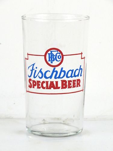 1933 Fischbach Special Beer 4¼ Inch Tall Straight Sided ACL Drinking Glass Saint Charles, Missouri