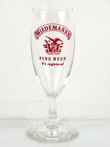 1955 Wiedemann's Fine Beer 7¼ Inch Tall Stemmed ACL Drinking Glass Newport, Kentucky