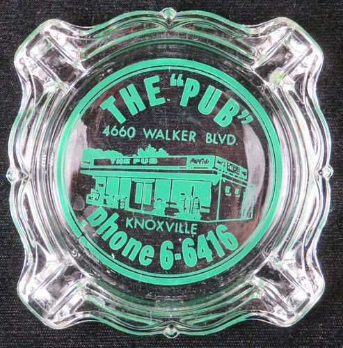 1950 The Pub Ashtray  Knoxville  Tennessee Glass Ashtray Chicago, Illinois