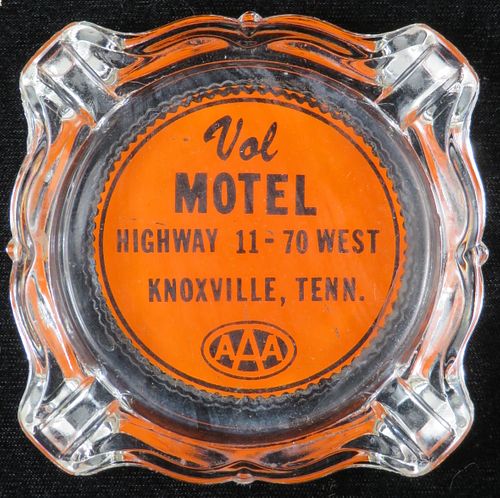 1962 Vol AAA Motel  Knoxville  Tennessee Glass Ashtray Chicago, Illinois