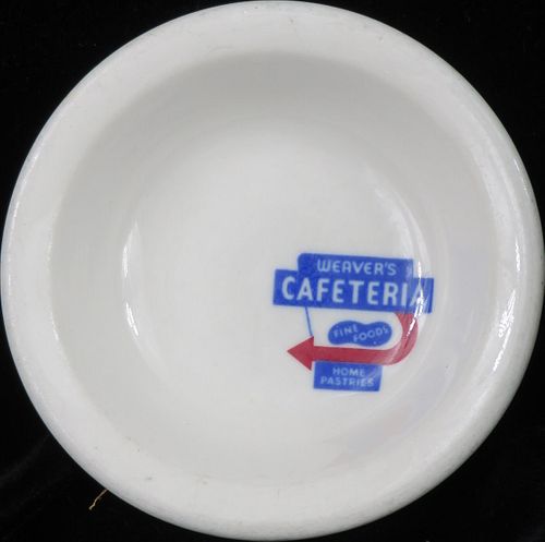 1959 Weaver's Cafeteria Dish  Knoxville  Tennessee Dishware Chicago, Illinois