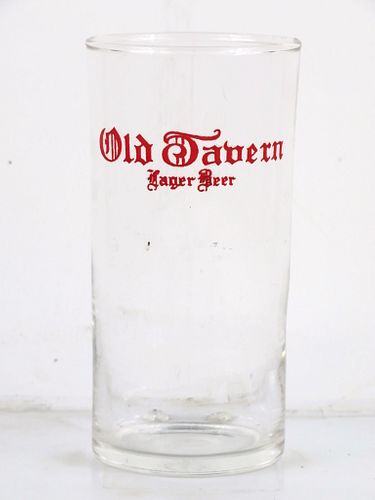 1940 Old Tavern Lager Beer 4½ Inch Tall Straight Sided ACL Drinking Glass Lafayette, Indiana