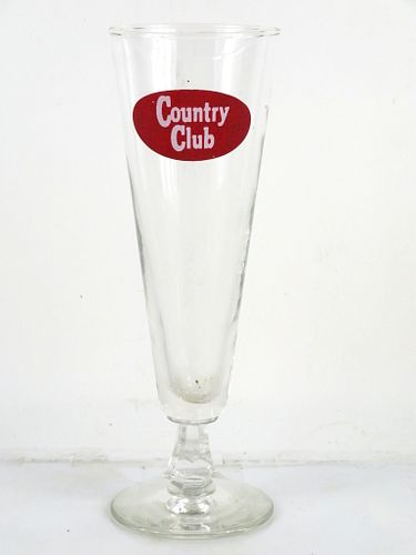 1955 Country Club Beer 8½ Inch Tall Stemmed ACL Drinking Glass St. Joseph, Missouri