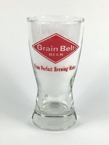 1956 Grain Belt Beer Bulge Top ACL Drinking Glass Minneapolis, Minnesota