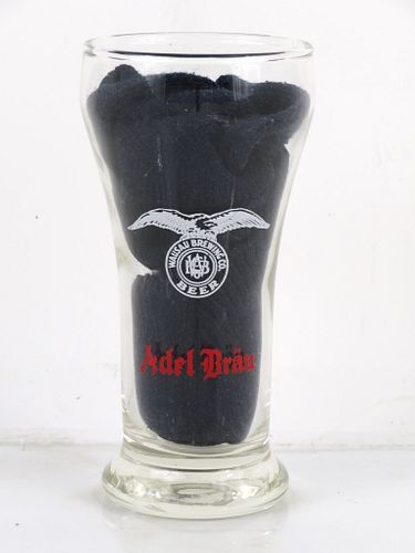 1952 Adel Brau Beer 5¾ Inch Tall Bulge Top ACL Drinking Glass Wausau, Wisconsin