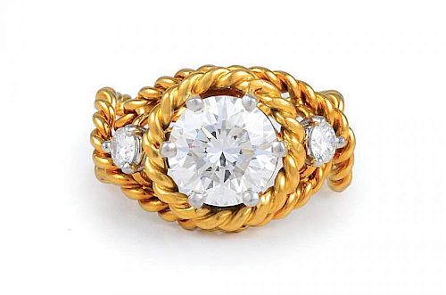 A Gold Rope and Diamond Ring, by Schlumberger for Tiffany & Co.