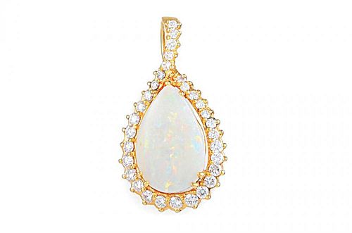 An Opal and Diamond Pendant, by H. Stern