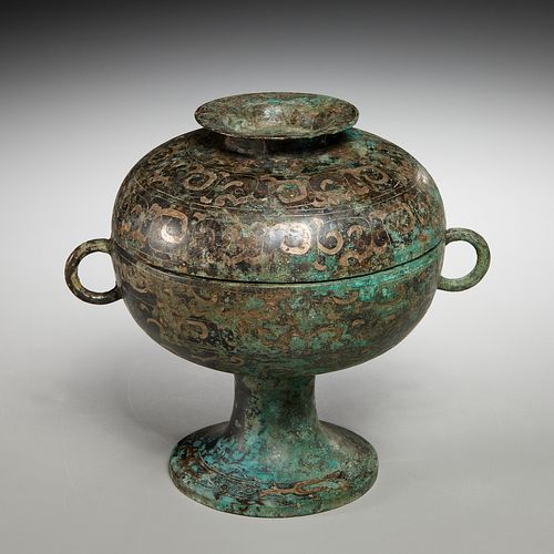 Chinese archaic bronze Dou ritual food server