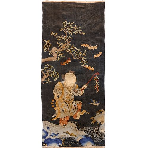 Antique Chinese Kesi silk panel