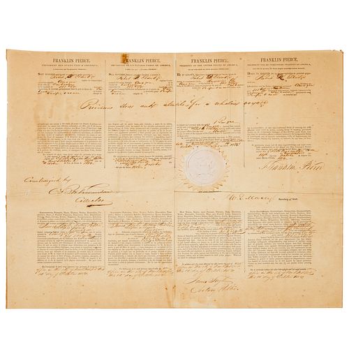 Franklin Pierce, document signed as President
