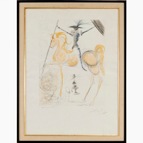 Salvador Dali, drypoint etching proof, 1972