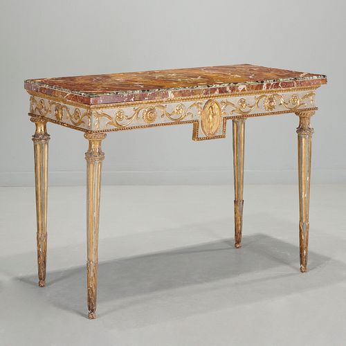 Good Italian Neoclassical painted console