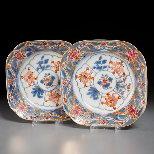 Pair Vienna Imari plates, 18th c.