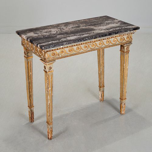 Italian Neoclassical gilt and painted wood console