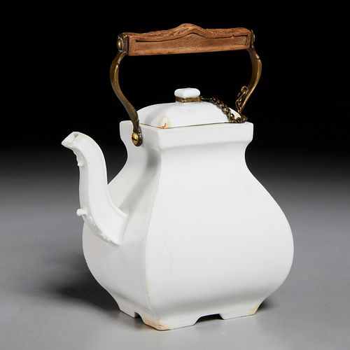 Meissen Marcolini white glaze teapot, 18th c.