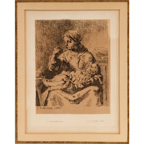 Jean-Francois Millet, etching, 1861