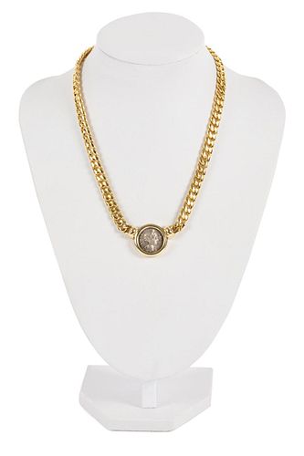 18K YELLOW GOLD & ANCIENT STYLE COIN NECKLACE