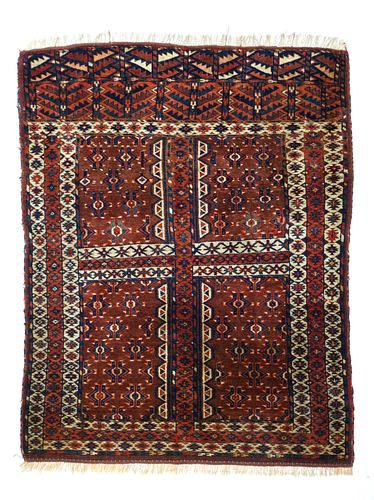 Antique Hachli Bokhara Rug, 4'2" x 5'2" (1.27 x 1.57 M)