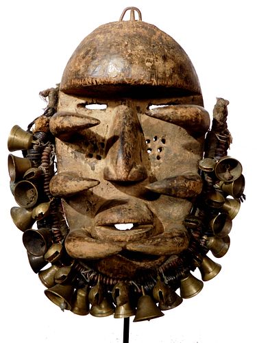 Bete Gre Mask w/Bells and Beads