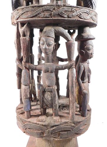 House Post with Queen, Yoruba People, Nigeria