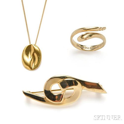 Three Gold Jewelry Items, Tiffany & Co.