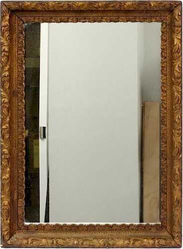 CARVED WOOD WALL MIRROR