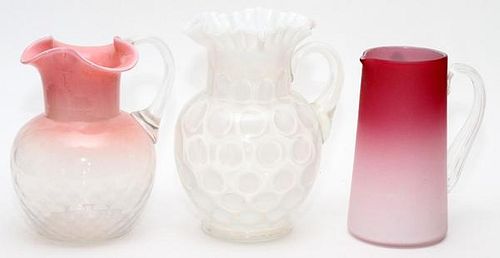 VICTORIAN AND OTHER GLASS PITCHERS