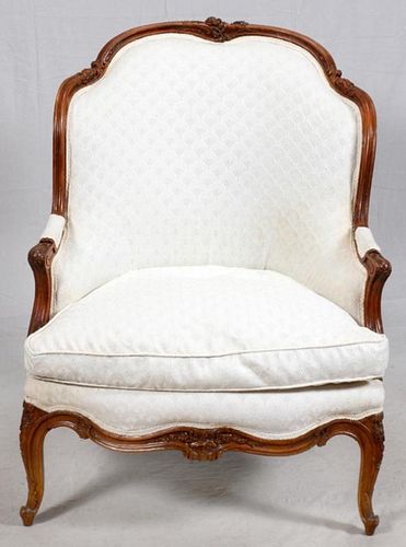 FRENCH CARVED WALNUT BERGERE