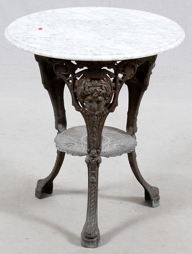 FRENCH MARBLE-TOP CAFE TABLE C. 1900