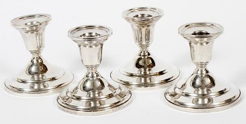 MUECK-CAREY CO. WEIGHTED STERLING CANDLESTICKS FOUR