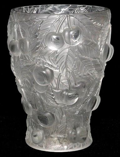 LALIQUE STYLE CRYSTAL VASE