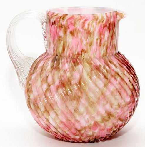 END OF DAY GLASS PITCHER C.1890