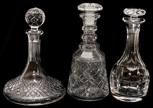 WATERFORD CRYSTAL DECANTER AND OTHERS 3 PIECES