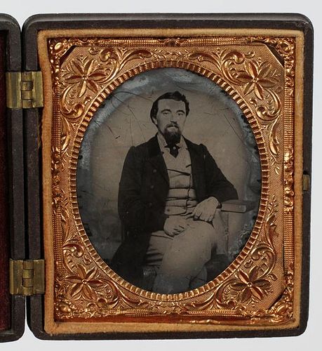 DAGUERREOTYPE PHOTO GUTTA-PERCHA CASE 1857