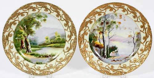MYLA HAND PAINTED PORCELAIN PLATES TWO
