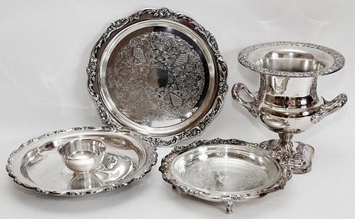 SILVERPLATE BOWLS & CHAMPAGNE COOLER FOUR PIECES