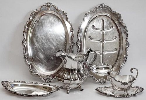 GORHAM & OTHER SILVERPLATE SERVING PIECES SIX