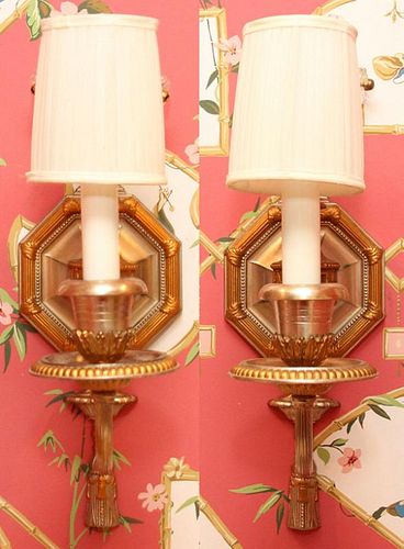 FRENCH STYLE METAL SCONCES PAIR
