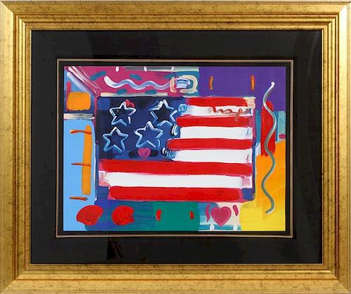 PETER MAX MIXED MEDIA ACRYLIC COLOR OFFSET LITHO