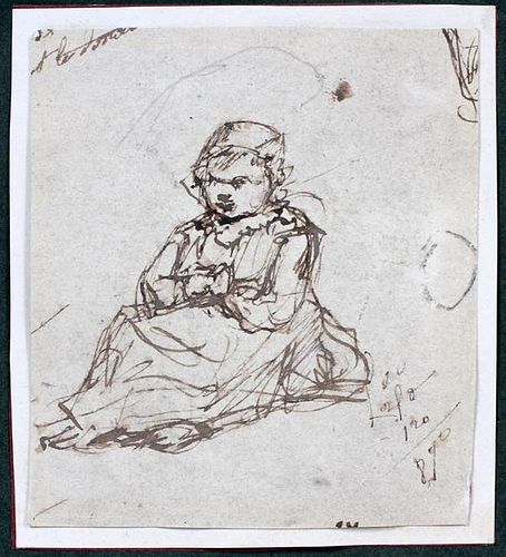 FRENCH OLD MASTER STYLE DRAWING ON PAPER