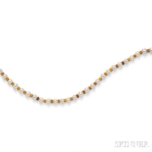 22kt Gold and Cultured Pearl Necklace