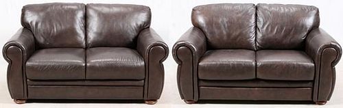 CHATEAU D'AX LEATHER SETTEES PAIR