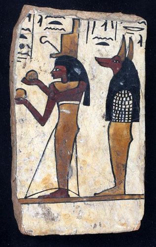 EGYPTIAN HAND PAINTED WOOD PLAQUE