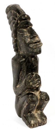 AFRICAN CARVED SEATED FIGURE