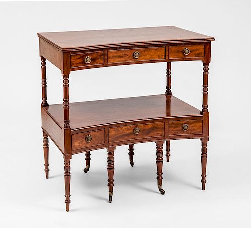 Regency Mahogany Concave-Fronted Gentleman's Dressing Table