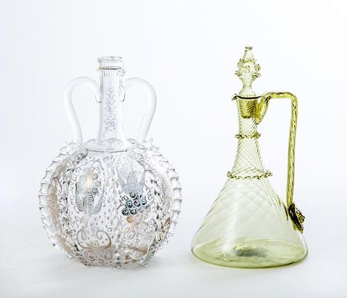 Two Venini-Type Glass Decanters