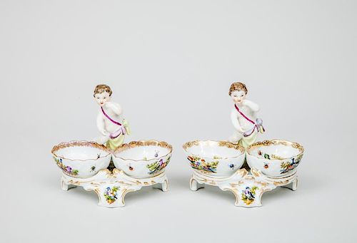 Pair of Berlin Porcelain Figural Salts