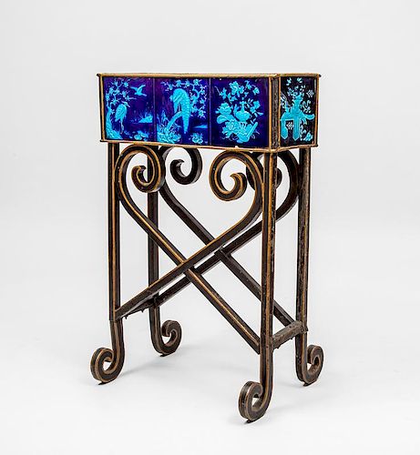 English Ebonized, Parcel-Gilt and Brass Plant Stand