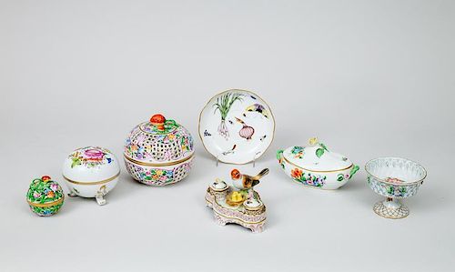 Four Herend Porcelain Table Articles