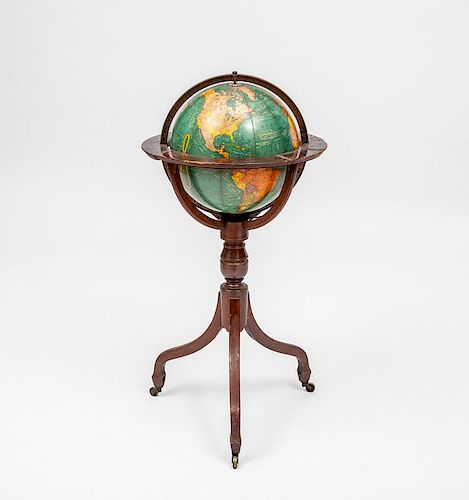 George III Style Mahogany Cram's Unrivaled Terrestrial Floor Globe